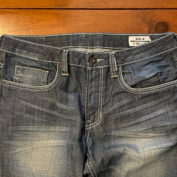 Buffalo Six-X Slim Straight Dark Wash Denim Jeans 34 x 34 - Picture 3 of 9